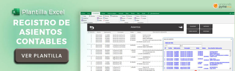 Plantilla Premium Excel Registro De Asientos Contables Emprendepyme Ser Autónomo 4511